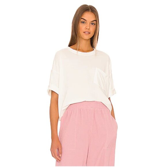 FREE PEOPLE Alissa Tee in Ivory Size Medium - Picture 1 of 8